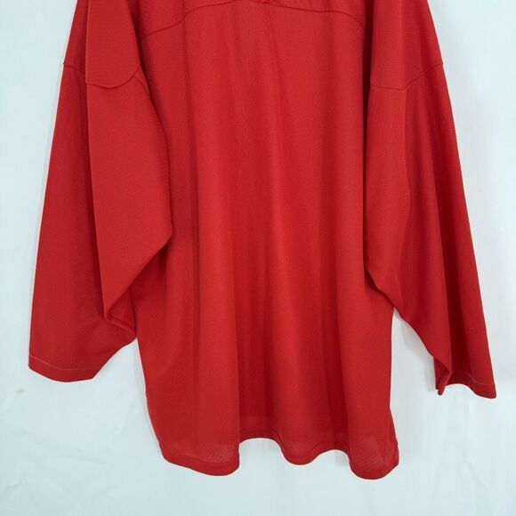 Vintage CCM Air-Knit Red BLANK Hockey Jersey Mens XL Canada Made - Picture 13 of 16